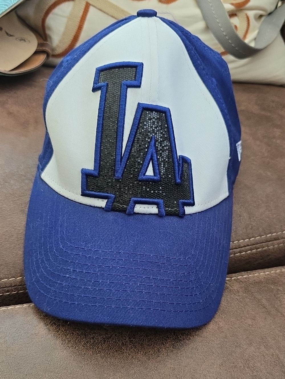 New Era Royal Blue and White LA Logo Cap